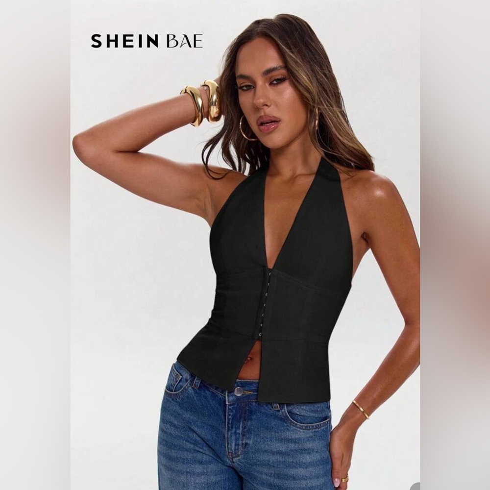 NWT Black Halter top by SHEIN BAE